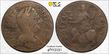 '1774' 1/2P Machin's, Vlack 5-74A N1BN