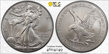 2022-W $1 Burnished Silver Eagle SP70