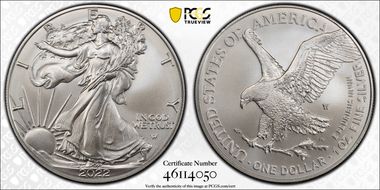 2022-W $1 Burnished Silver Eagle SP69