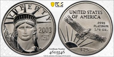 2003 $25 Statue of Liberty MS69