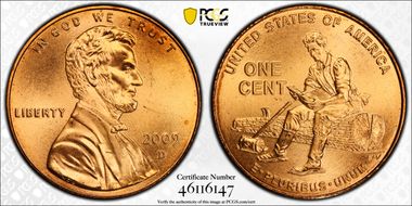 2009-D 1C Lincoln-Formative Years Satin Finish SP67RD