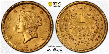 1853 G$1 MS62