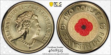 2022-C $2 Remembrance Day Colorized MS67