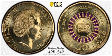 2013 $2 Coronation Colorized MS66