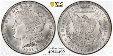 1891-CC $1 MS65+