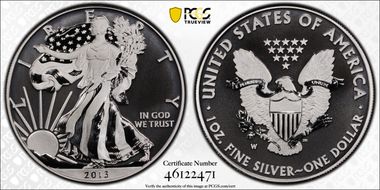 2013-W $1 Enhanced Silver Eagle West Point Mint Set SP70