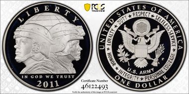 2011-P $1 United States Army PR69DCAM