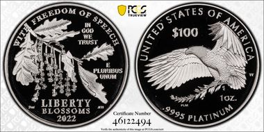 2022-W $100 Freedom of Speech PR70DCAM