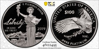 2019-W $100 Platinum Eagle - Liberty PR69DCAM