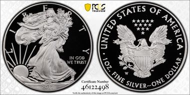 2017-W $1 Silver Eagle PR69DCAM