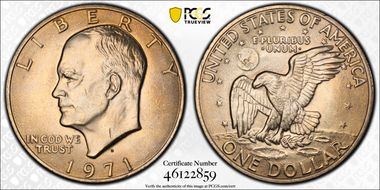 1971-D $1 "Friendly Eagle" FS-901 Type 1 Reverse MS65