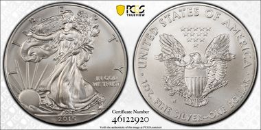 2015-W $1 Burnished Silver Eagle SP69