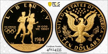 1984-W $10 Olympic PR69DCAM