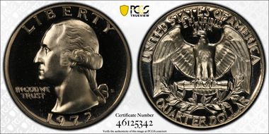 1972-S 25C PR68CAM