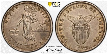 1903 50C KM-167  Ag AU50