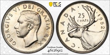 1952 25C Low Relief PL64