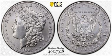 2021-S $1 Morgan Dollar 100th Anniversary MS70