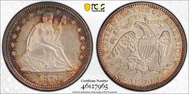 1876 25C AU58