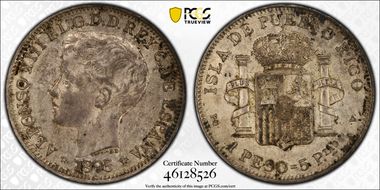 1895-PG V Peso KM-24  Ag AU55