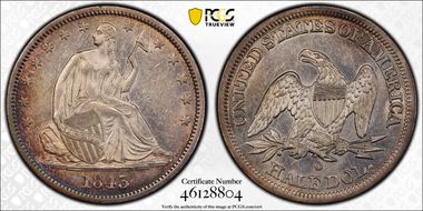 1843-O 50C AU58