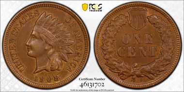 1908-S 1C AU55BN