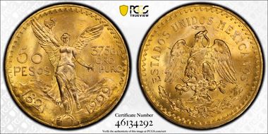 1929 50 Peso KM-481  Au MS65