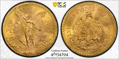 1929 50 Peso KM-481  Au MS65