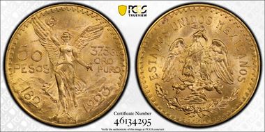 1923 50 Peso KM-481  Au MS64