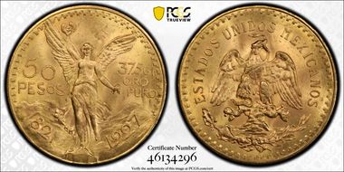 1927 50 Peso KM-481  Au MS64
