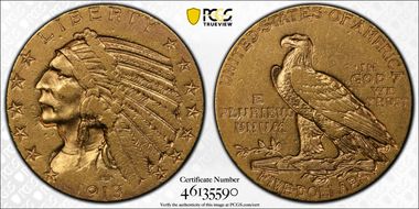 1913 $5 XF40