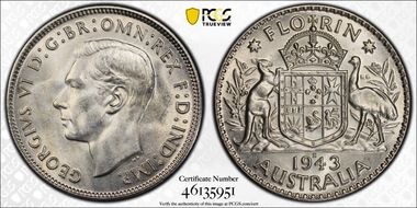 1943-S Florin KM-40  Ag MS64