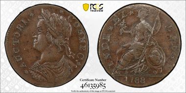 1788 CT 1/2P DB Left, Miller 16.1-D AU58BN