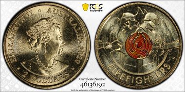 2020 $2 Firefighters Colorized MS67