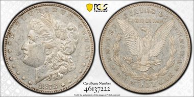 1878 7TF $1 VAM 123 AU50