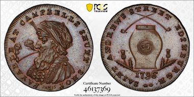 1796 Tk 1/2D DH-14a Lothian Edinburgh, Campbell's MS64BN
