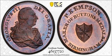 (c.1790) Tk 1/2D DH-218 Warwickshire Kempson's MS65BN