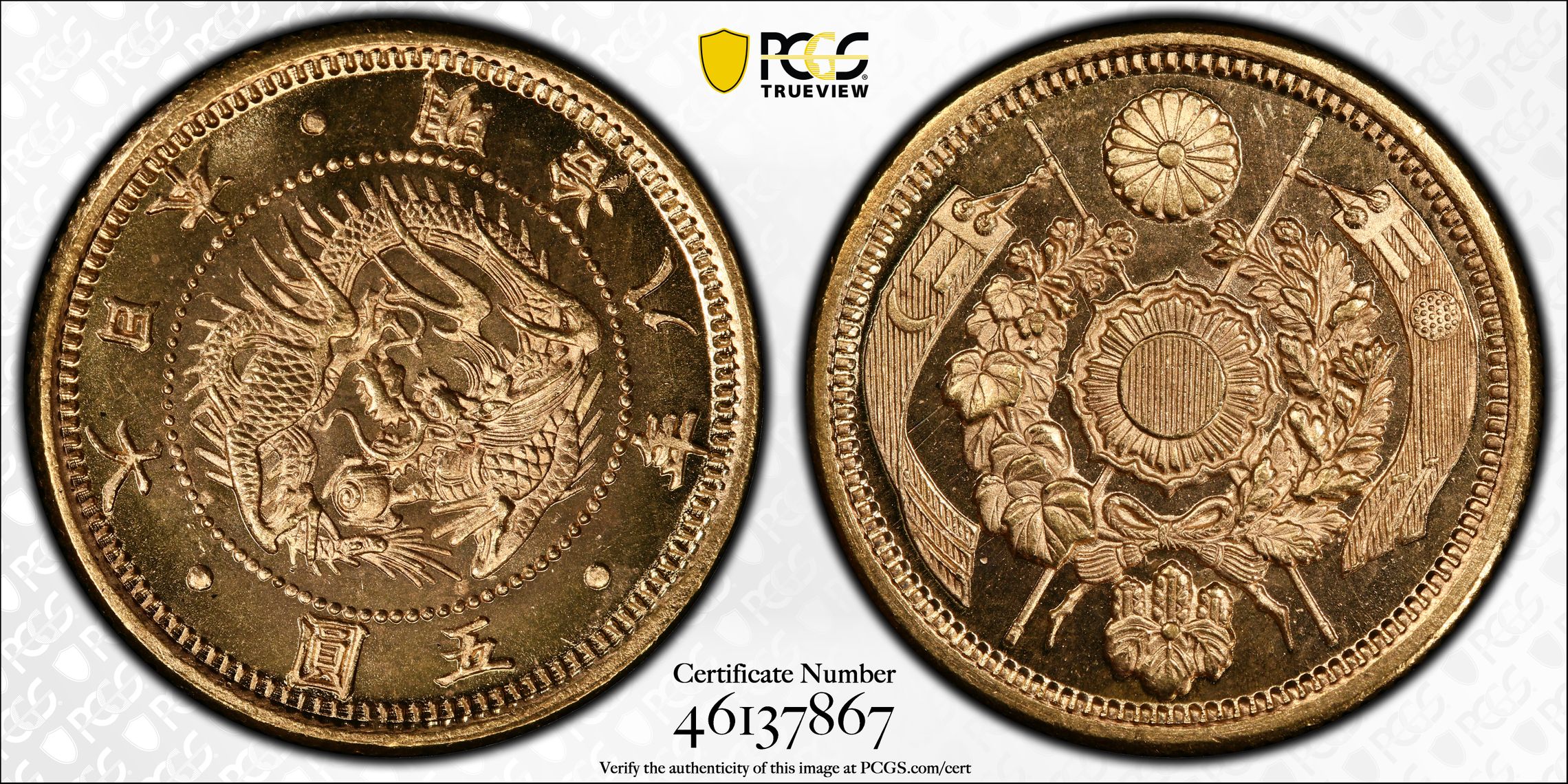 PCGS Certificate Verification Coin Details for Cert #46137867