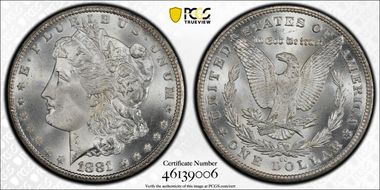 1881-CC $1 MS67+ 