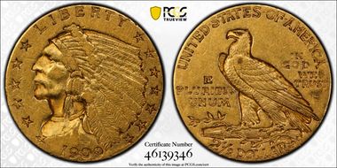1909 $2.50 XF40