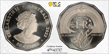 2022 50C Elizabeth II Platinum Jubilee MS69