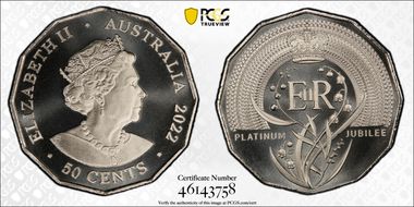 2022 50C Elizabeth II Platinum Jubilee MS69