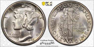 1943-S 10C MS66FB