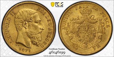 1871 20 Fr Long Beard MS63