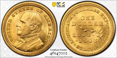 1903 G$1 LA Purchase, McKinley MS64