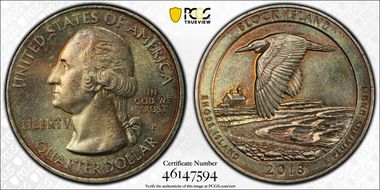 2018-S 25C Block Island NP MS65