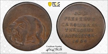 1694 Token Elephant, Carolina, O/E XF40BN