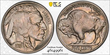 1916-S 5C MS64