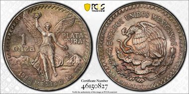 1985-Mo Onza Libertad Ag MS68