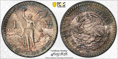 1985-Mo Onza Libertad Ag MS68