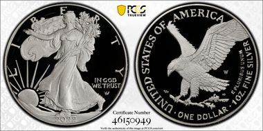 2022-W  $1 Silver Eagle First Strike PR70DCAM